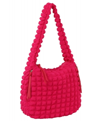 Fluke Puffy Shoulder Bag Hobo DX-0211 FUCHSIA